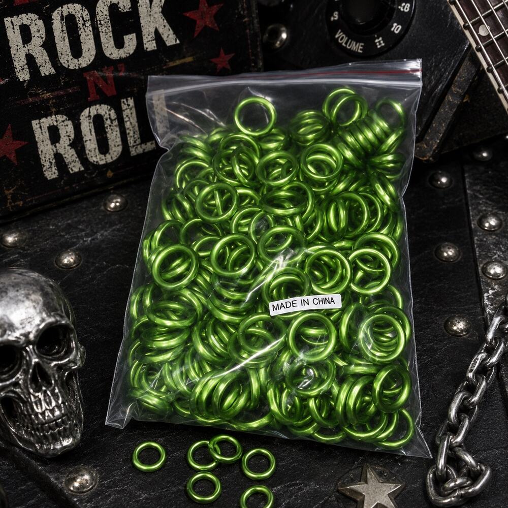 Approx. 100 Metallic Green Plastic Craft Rings | Jewelry Making & DIY Supplies